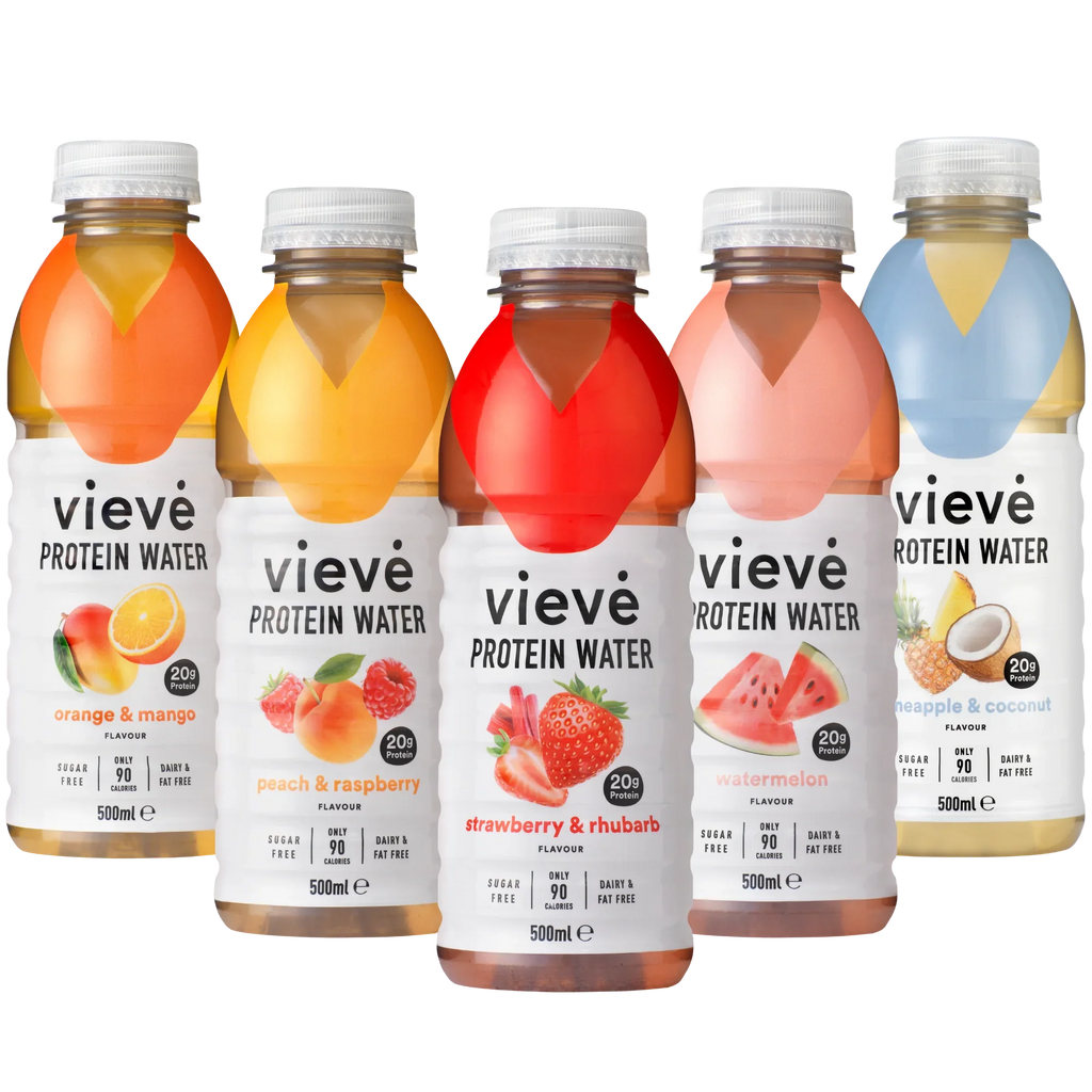 Vieve Mixed Protein Water Drink 6-pack – variety of fruit-flavoured high-protein drinks with 20g protein, no sugar, 90 calories – collagen powdered hydration