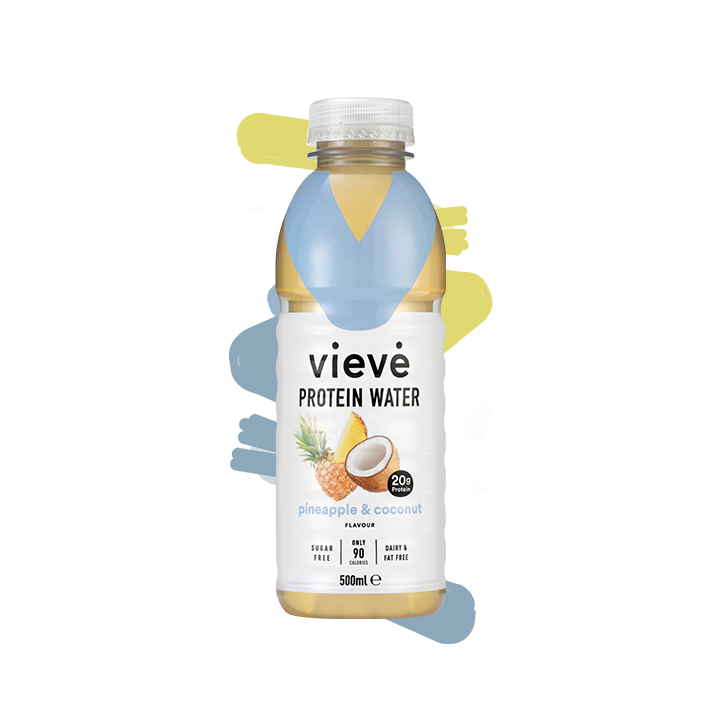 Vieve Pineapple & Coconut protein water drink – fruity collagen protein drink with 20g protein, 0g sugar, 90 calories – low-calorie protein water for hydration and recovery