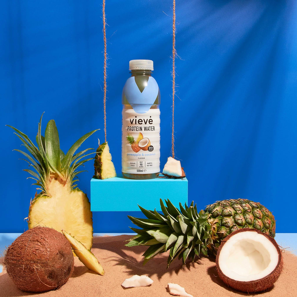 Vieve Pineapple & Coconut protein water drink – fruity collagen protein drink with 20g protein, 0g sugar, 90 calories – low-calorie protein water for hydration and recovery