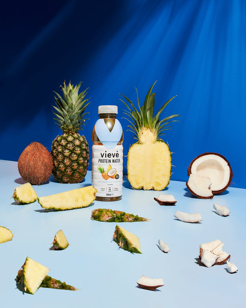 Vieve Pineapple & Coconut protein water drink – fruity collagen protein drink with 20g protein, 0g sugar, 90 calories – low-calorie protein water for hydration and recovery