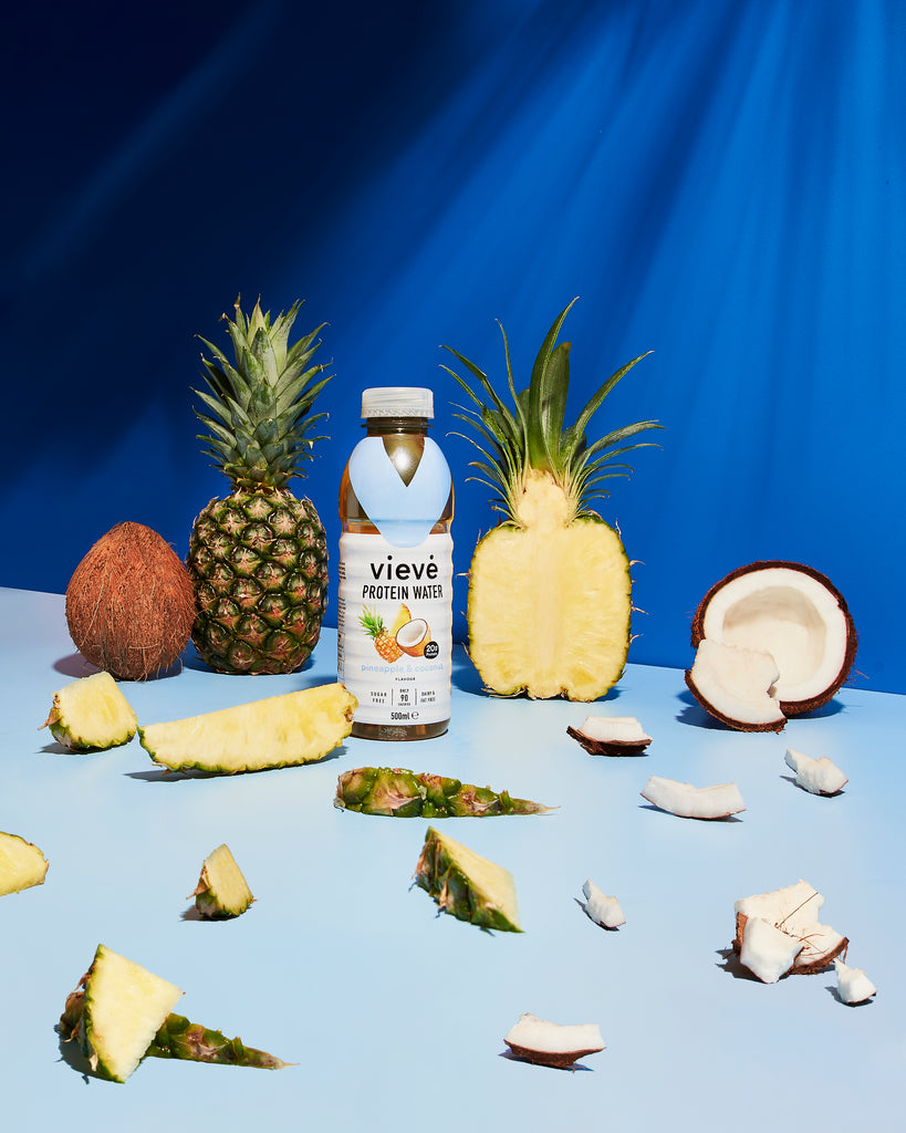 Vieve Pineapple & Coconut protein water drink – fruity collagen protein drink with 20g protein, 0g sugar, 90 calories – low-calorie protein water for hydration and recovery