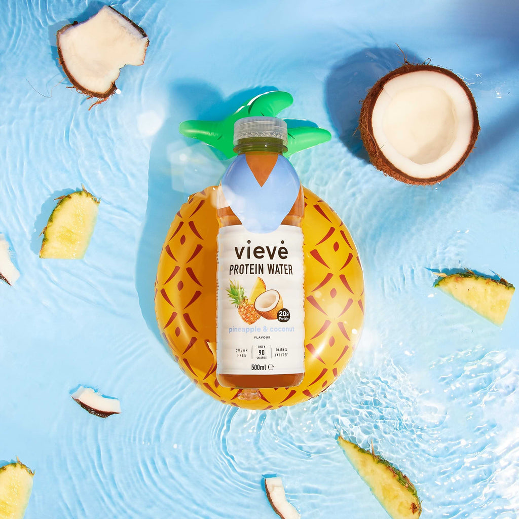 Vieve Pineapple & Coconut protein water drink – fruity collagen protein drink with 20g protein, 0g sugar, 90 calories – low-calorie protein water for hydration and recovery