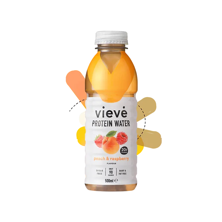 Vieve Peach & Raspberry protein water water – fruity collagen protein drink with 20g protein, 0g sugar, 90 calories – low-calorie protein water for hydration and recovery