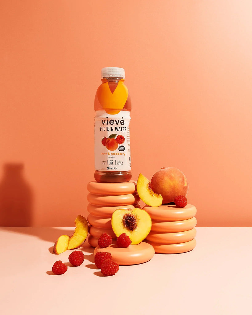 Vieve Peach & Raspberry protein water water – fruity collagen protein drink with 20g protein, 0g sugar, 90 calories – low-calorie protein water for hydration and recovery