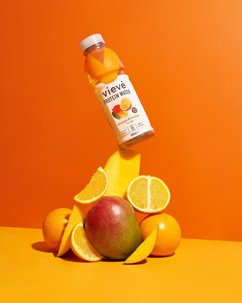 Vieve Orange & Mango protein water water – fruity collagen protein drink with 20g protein, 0g sugar, 90 calories – low-calorie protein water for hydration and recovery